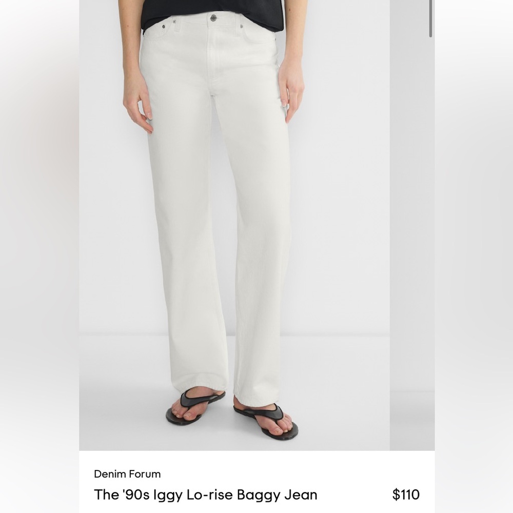 Denim Forum Women's White '90s Iggy Lo-rise Baggy Jeans